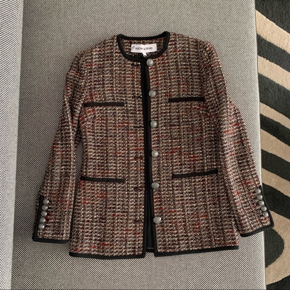 Veronica Beard Watkins Dickey Jacket NWT - grey multi tweed